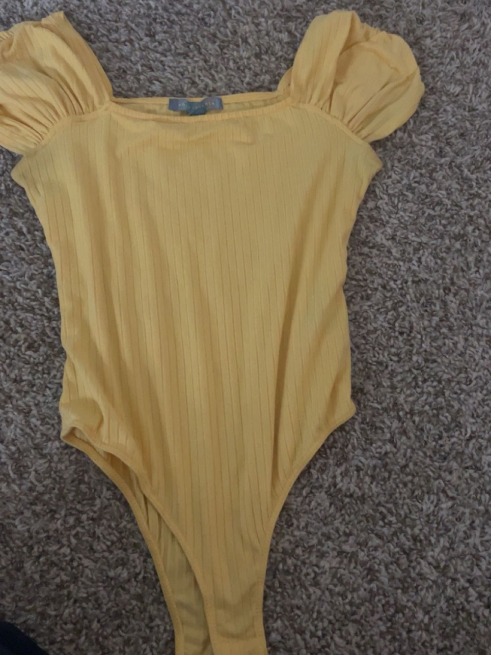 Girls Yellow Puff-Sleeve One-Piece
